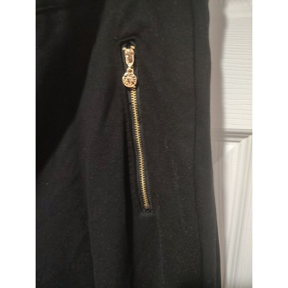 Anne Klein Womens Plus Size 18W Black Stretch Pants Gold Zipper Pocket Classic - Picture 3 of 9